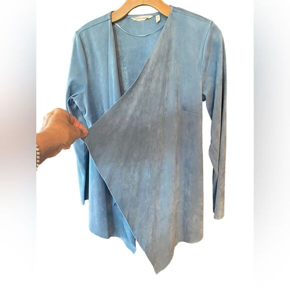 Soft Surroundings Sz XS Soft Blue Waterfall Front Long Sleeve Cardigan - Picture 5 of 7